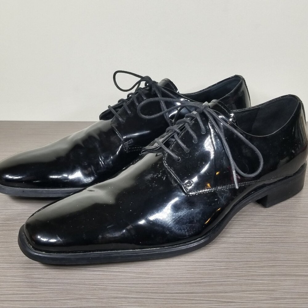 Calibrate Reggio Derby, Black Patent Leather, Mens Size 10 M